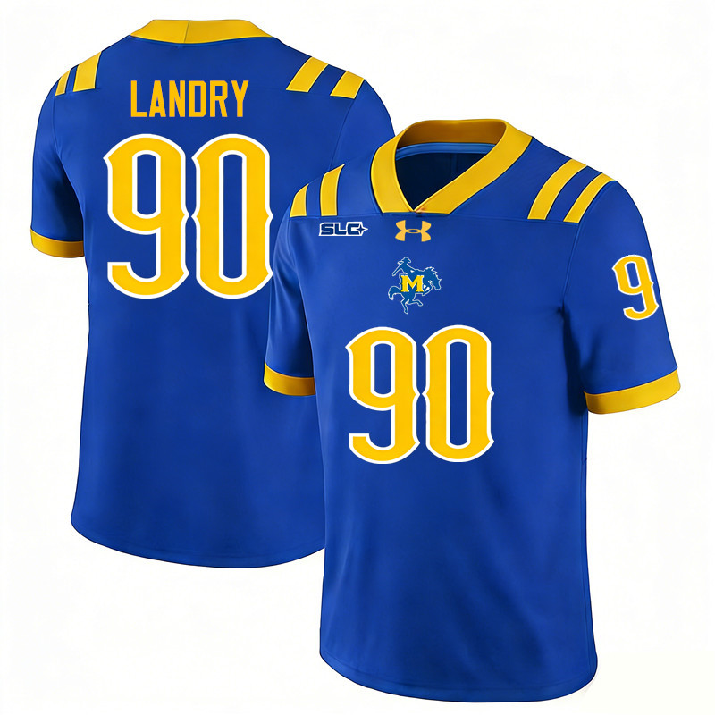 McNeese Cowboys #90 Keenan Landry College Football Jerseys,Uniforms-Royal